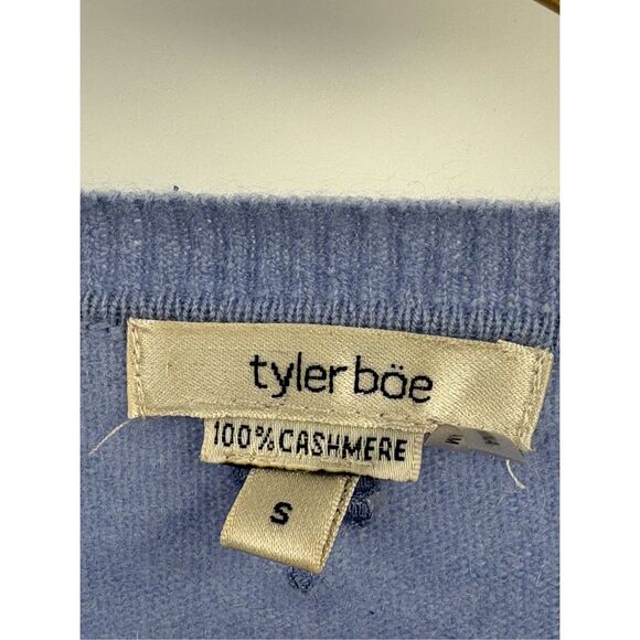 Tyler Boe Cashmere Sweater Women‎ Small Pullover Blue Ruffle Bottom Long Sleeve - Picture 4 of 8